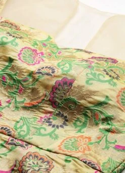 Beige Art Silk Jacquard Dress Festive Wear -ZariGrace Shop Beige Art Silk Jacquard Dress DRBS02212490 rrc1