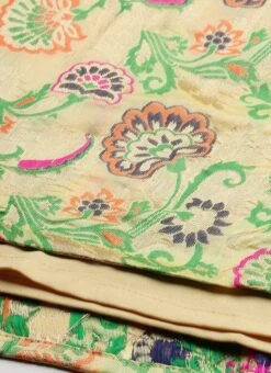 Beige Art Silk Jacquard Dress Festive Wear -ZariGrace Shop Beige Art Silk Jacquard Dress DRBS02212490 rrc4