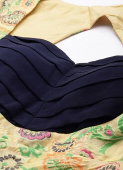 Beige Art Silk Jacquard Pleated Yoke Gown Wedding Wear 14 Beige Art Silk Jacquard Pleated Yoke Gown Wedding Wear -ZariGrace Shop Beige Art Silk Jacquard Pleated Yoke Gown IWBS02212539 rrc1