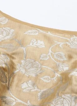 Beige Brocade Boat Neck Flared Dress Festive Wear 14 Beige Brocade Boat Neck Flared Dress Festive Wear -ZariGrace Shop Beige Brocade Boat Neck Flared Dress DRBS02105387 rrc1