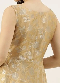 Beige Brocade Boat Neck Flared Dress Festive Wear 15 Beige Brocade Boat Neck Flared Dress Festive Wear -ZariGrace Shop Beige Brocade Boat Neck Flared Dress DRBS02105387 rrc2