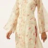 Beige Digital Printed Organza Kurta Set After Six Wear -ZariGrace Shop Beige Digital Printed Organza Kurta Set KSBS02202389 l