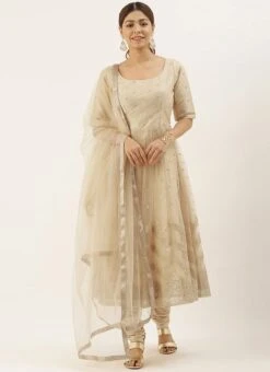 Beige Embroidered Anarkali Suit Festive Wear -ZariGrace Shop Beige Embroidered Anarkali Suit SLBS01909138 u