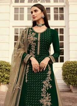 Beige Georgette Embroidered N Stones Long Choli Lehenga Party Wear -ZariGrace Shop Beige Georgette Embroidered N Stones Long Choli Lehenga GHSAK29147006 b