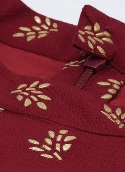 Beige N Maroon Printed Halter Neck Kurta Set Festive Wear -ZariGrace Shop Beige N Maroon Printed Halter Neck Kurta Set KSBS02102847 rrc1