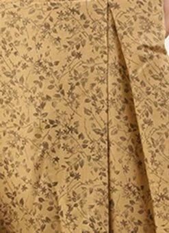 Beige Printed Rayon Calf Length Dress Work Wear -ZariGrace Shop Beige Printed Rayon Calf Length Dress DRBS02106444 rrc4