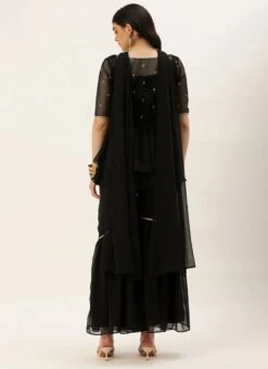 Top From Black Chinon Embroidered N Sequins Gharara Set After Six Wear 13 Top From Black Chinon Embroidered N Sequins Gharara Set After Six Wear -ZariGrace Shop Black Chinon Embroidered N Sequins Gharara Set SLBS02209627 b 1