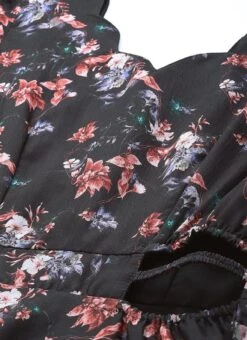 Black Chinon Side Cut Out Dress After Six Wear -ZariGrace Shop Black Chinon Side Cut Out Dress DRBS02308941 rrc1