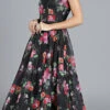 Black Digital Printed Gown With Jacket Party Wear -ZariGrace Shop Black Digital Printed Gown with Jacket IWBS1809086RTW l
