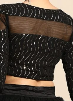Black Embroidered Blouse Festive Wear -ZariGrace Shop Black Embroidered Blouse BLBS02305178 rrc2