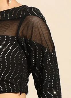 Black Embroidered Blouse Festive Wear -ZariGrace Shop Black Embroidered Blouse BLBS02305178 rrc3