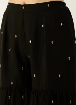 Top From Black Embroidered Georgette Gharara Set After Six Wear -ZariGrace Shop Black Embroidered Georgette Gharara Set IWBS02301100 rrc3 1