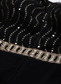 Black Embroidered Jumpsuit With Detachable Sleeve Festive Wear Party Wear -ZariGrace Shop Black Embroidered Jumpsuit With Detachable Sleeve DRBS02211024 rrc1
