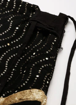 Black Embroidered Layered Lehenga Wedding Wear Party Wear -ZariGrace Shop Black Embroidered Layered Lehenga GHBS02208522 rrc2
