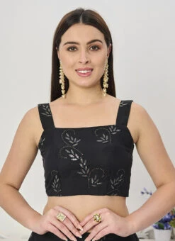 Skirt From Black Embroidered Organza Lehenga After Six Wear -ZariGrace Shop Black Embroidered Organza Lehenga GHBS02301988 rrc1