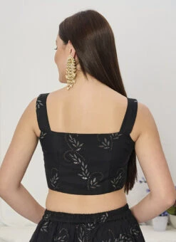 Skirt From Black Embroidered Organza Lehenga After Six Wear -ZariGrace Shop Black Embroidered Organza Lehenga GHBS02301988 rrc2