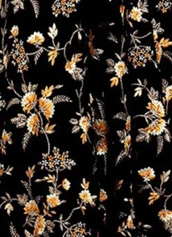 Black Embroidered Velvet Skirt -ZariGrace Shop Black Embroidered Velvet Skirt WBBS02306482 rrc4