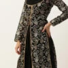 Black Foli Print Georgette Kurti Set Festive Wear