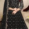 Black Georgette Anarkali Suit Wedding Wear -ZariGrace Shop Black Georgette Anarkali Suit SLSCC94008 l