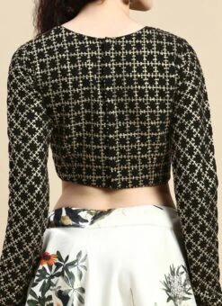 Black Georgette Embroidered Blouse Festive Wear -ZariGrace Shop Black Georgette Embroidered Blouse BLBS02303867 rrc2