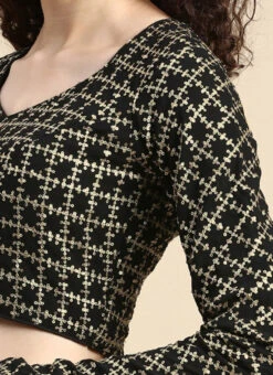 Black Georgette Embroidered Blouse Festive Wear -ZariGrace Shop Black Georgette Embroidered Blouse BLBS02303867 rrc3