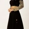Black Georgette Embroidered Gathered Lehenga Party Wear