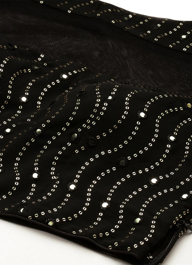 Black Georgette Embroidered Lehenga Set Festive Wear 7 Black Georgette Embroidered Lehenga Set Festive Wear - Image 5