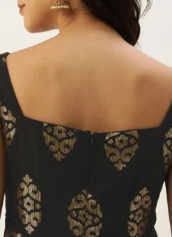 Black Georgette Sequins Jumpsuit Festive Wear 15 Black Georgette Sequins Jumpsuit Festive Wear -ZariGrace Shop Black Georgette Sequins Jumpsuit DRBS02306303 rrc2