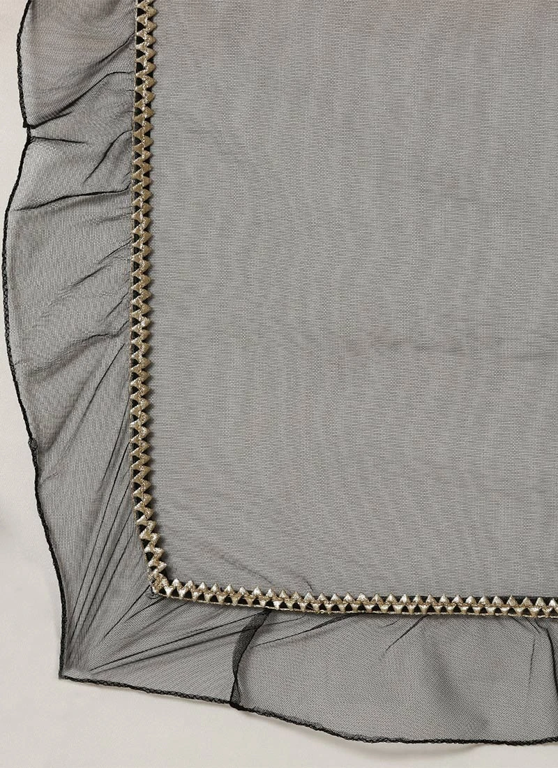 Top From Black Georgette Sequins Narrow Straight Pant Suit After Six Wear 10 Top From Black Georgette Sequins Narrow Straight Pant Suit After Six Wear - Image 8