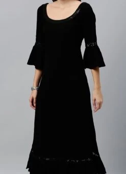 Black Georgette Top Work Wear