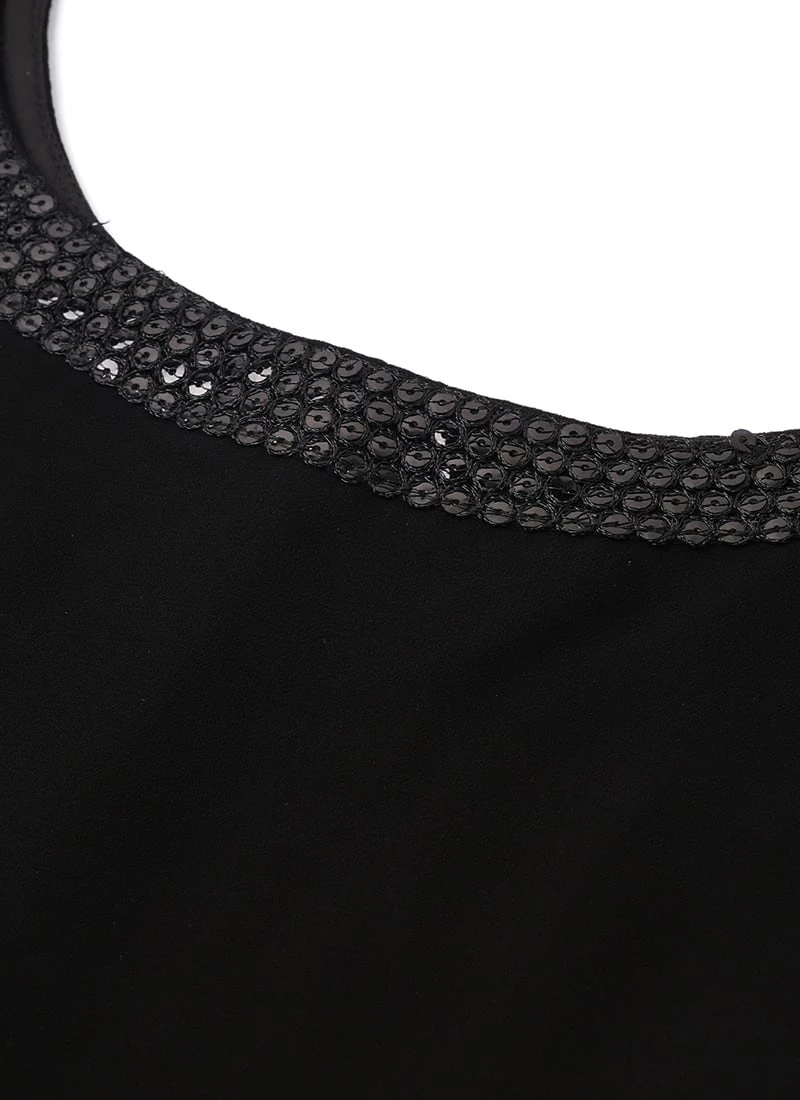 Black Georgette Top Work Wear 7 Black Georgette Top Work Wear - Image 5