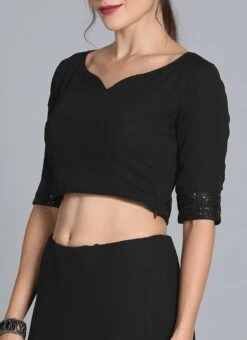 Black N Grey Embroidered Half N Half Saree Festive Wear -ZariGrace Shop Black N Grey Embroidered Half N Half Saree SABS01912866 rrc1