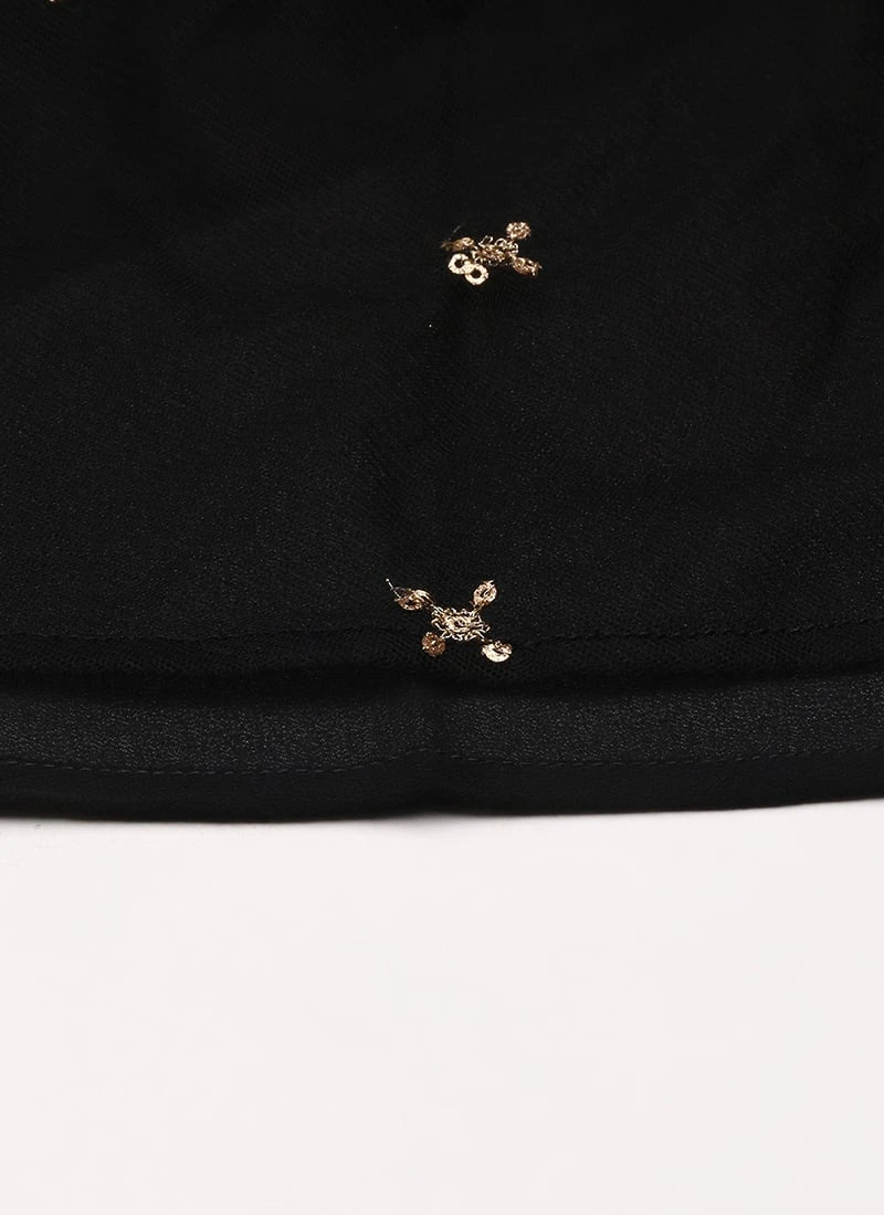 Black Net Embroidered Midi Dress Festive Wear 9 Black Net Embroidered Midi Dress Festive Wear - Image 7