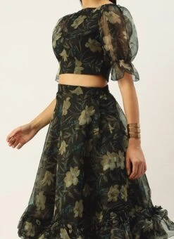 Skirt From Black Organza Printed Co Ords Set After Six Wear
