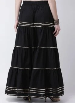 Black Rayon Flared Plazoo Pant Work Wear -ZariGrace Shop Black Rayon Flared Plazoo Pant WBDMF1114BK b