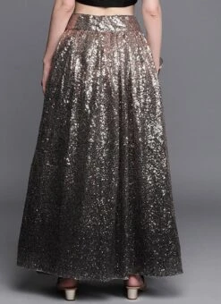 Black Sequins Embroidered Skirt Party Wear -ZariGrace Shop Black Sequins Embroidered Skirt WBBS02306473 b