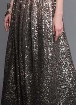 Black Sequins Embroidered Skirt Party Wear