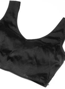 Black Taffeta Blouse Work Wear -ZariGrace Shop Black Taffeta Blouse BLBS02206122 rrc1