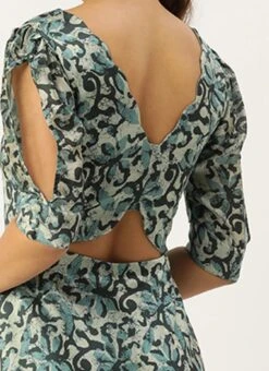 Blue Art Silk Digital Printed Dress After Six Wear Festive Wear -ZariGrace Shop Blue Art Silk Digital Printed Dress DRBS02210921 rrc2