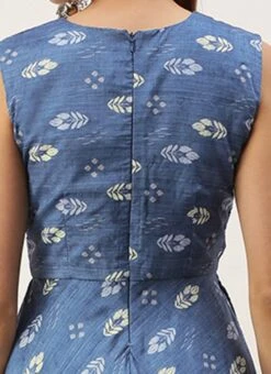 Blue Art Silk Digital Printed Dress After Six Wear -ZariGrace Shop Blue Art Silk Digital Printed Dress DRBS02210956 rrc2