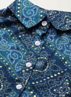 Blue Chanderi Art Silk Handkerchief Style Dress After Six Wear -ZariGrace Shop Blue Chanderi Art Silk Handkerchief Style Dress DRBS02203499 rrc3