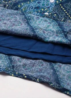 Blue Chanderi Art Silk Handkerchief Style Dress After Six Wear -ZariGrace Shop Blue Chanderi Art Silk Handkerchief Style Dress DRBS02203499 rrc4