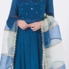 Blue Chinon Silk Mirror Work Anarkali Suit Wedding Wear 2 Blue Chinon Silk Mirror Work Anarkali Suit Wedding Wear -ZariGrace Shop Blue Chinon Silk Mirror Work Anarkali Suit SLDVC161 l
