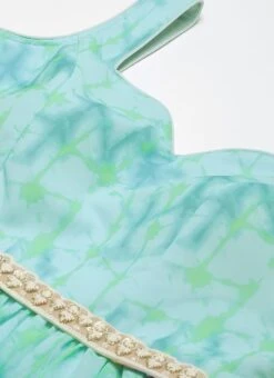 Blue Digital Print Tiered Dress Festive Wear -ZariGrace Shop Blue Digital Print Tiered Dress DRBS02303916 rrc1