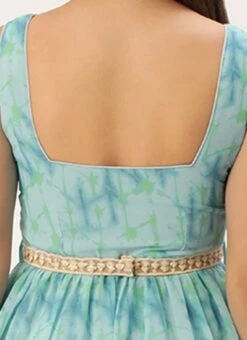 Blue Digital Print Tiered Dress Festive Wear -ZariGrace Shop Blue Digital Print Tiered Dress DRBS02303916 rrc2