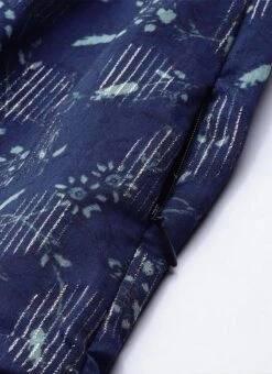 Blue Digital Printed Art Silk Off Shoulder Dress After Six Wear -ZariGrace Shop Blue Digital Printed Art Silk Off Shoulder Dress DRBS02109715 rrc2