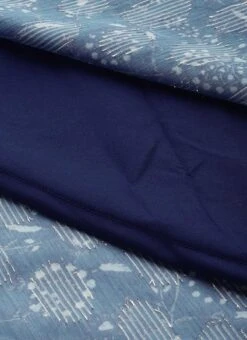 Blue Digital Printed Art Silk Off Shoulder Dress After Six Wear -ZariGrace Shop Blue Digital Printed Art Silk Off Shoulder Dress DRBS02109715 rrc3