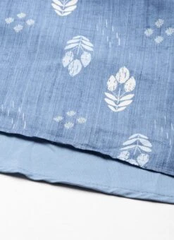 Blue Digital Printed Jacket Style Jumpsuit Festive Wear -ZariGrace Shop Blue Digital Printed Jacket Style Jumpsuit DRBS02212636 rrc4