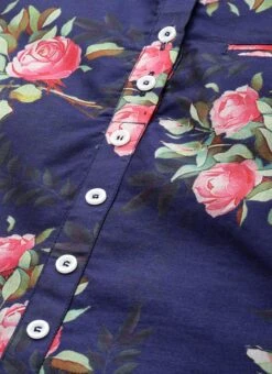 Blue Digital Printed Top Work Wear -ZariGrace Shop Blue Digital Printed Top KRBS02307684 rrc1