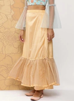 Dupatta From Blue Embroidered Art Silk Bell Sleeves Lehenga After Six Wear -ZariGrace Shop Blue Embroidered Art Silk Bell Sleeves Lehenga GHBS02302148 rrc2